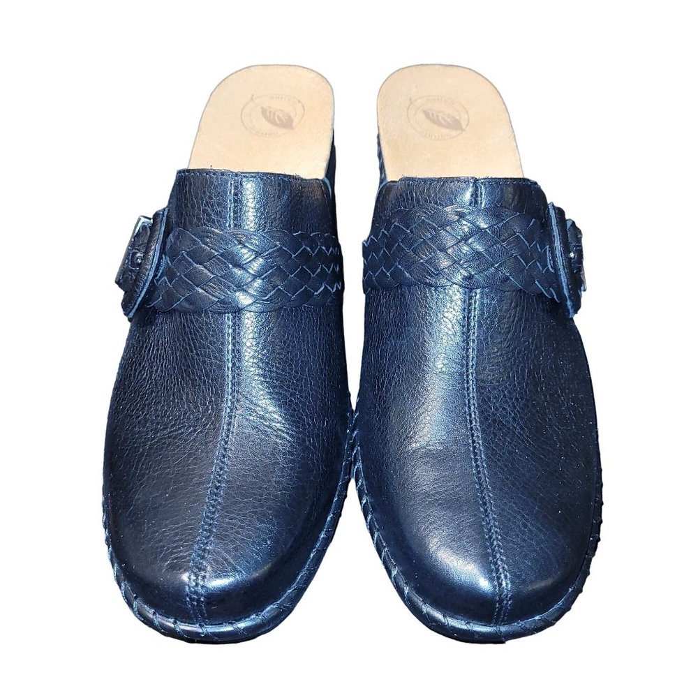 Nurture by Lamaze Abiee Black Leather Clog slip on heeled shoe Women's size 8.5M